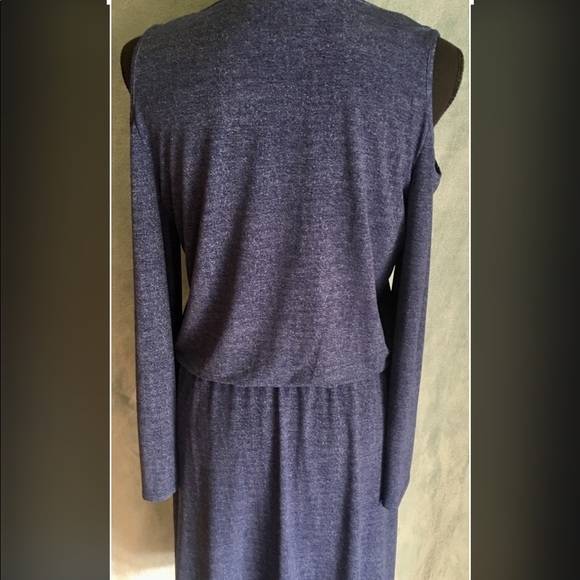 London Times Denim Blue Cold Shoulder Dress Sz 4 - Picture 4 of 5